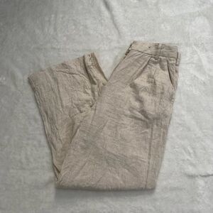 Abercrombie and Fitch Beige Linen Sloane Pants size 27/4r curve love